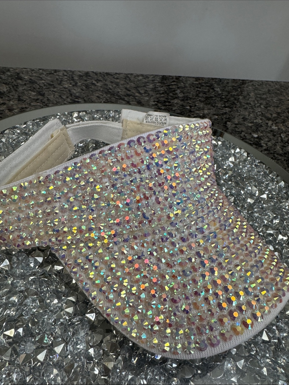 Crystal Rhinestone Visor - Iridescent Sparkle - Picture 10 of 10